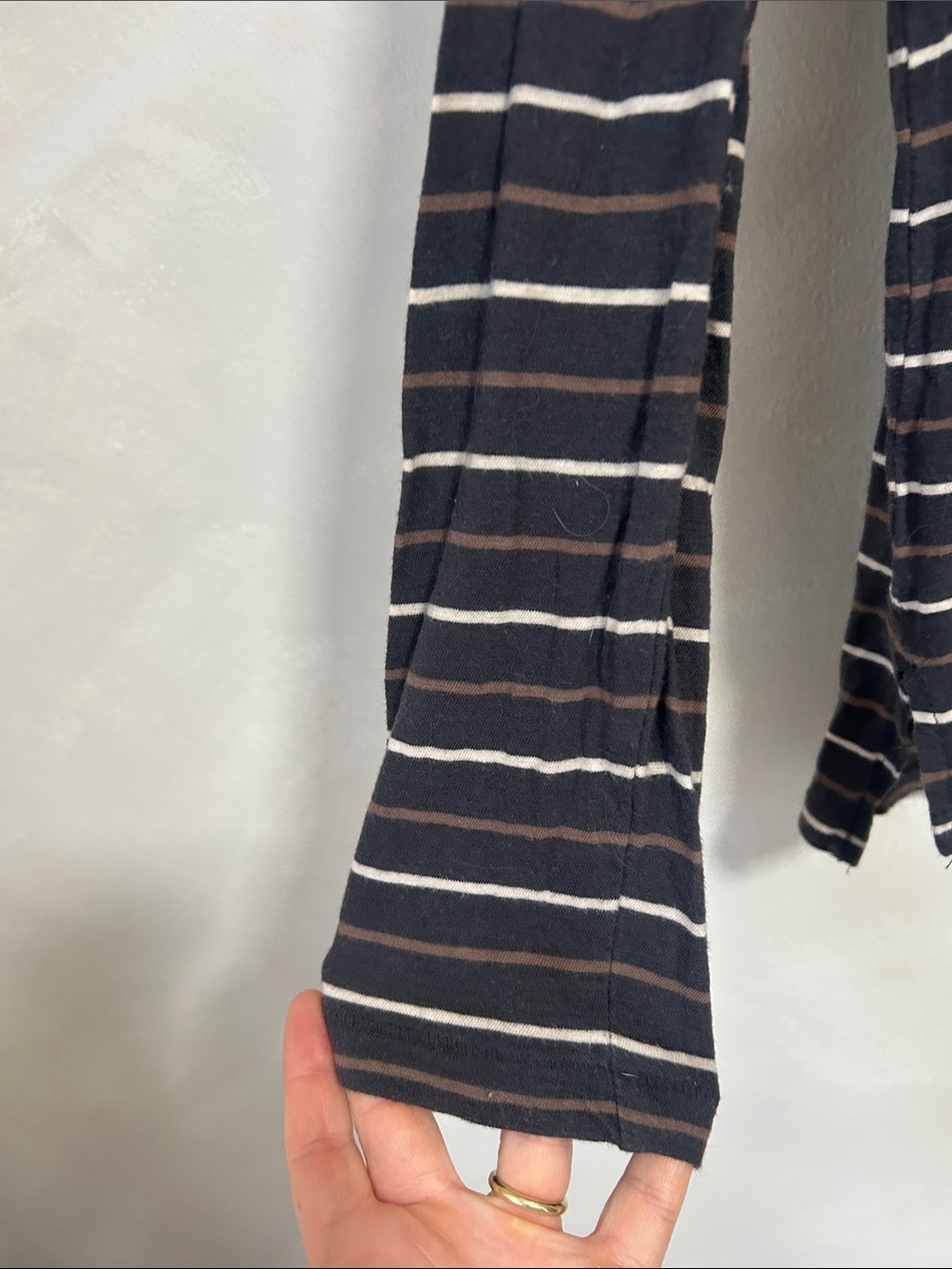 Madewell Whisper Cotton Turtleneck Top in Tessie Stripe small - Picture 5 of 9